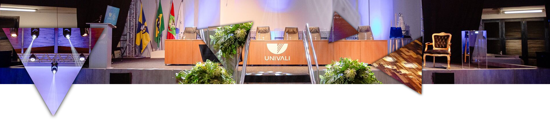 banner de eventos da univali, com pessoas aproveitando um show com muitas luzes.